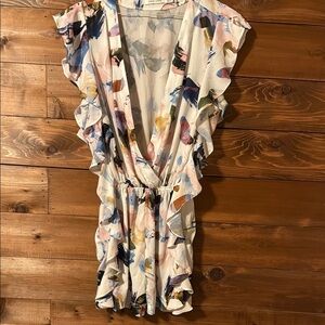 Floral Ruffle Wrap Romper